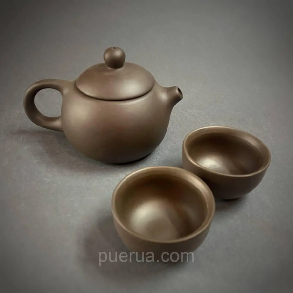Подарунковий глиняний набір - чайник 180 мл та дві піали по 35 мл
