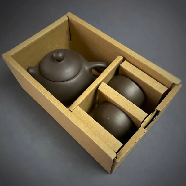 Подарунковий глиняний набір - чайник 180 мл та дві піали по 35 мл