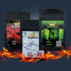 Асортимент чаю Дикого Кратома Ultra green, Hulu white, Ultra red Преміум 1шт/5грам 10 шт